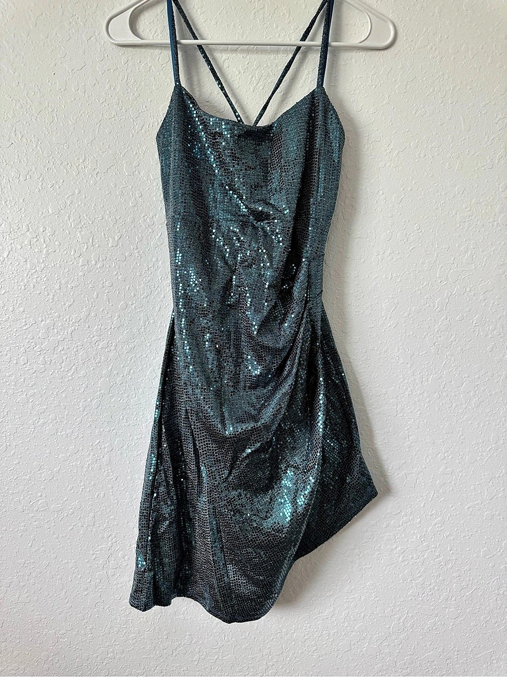 City Studio Sequin Mini Dress in Blue Size XL Like New